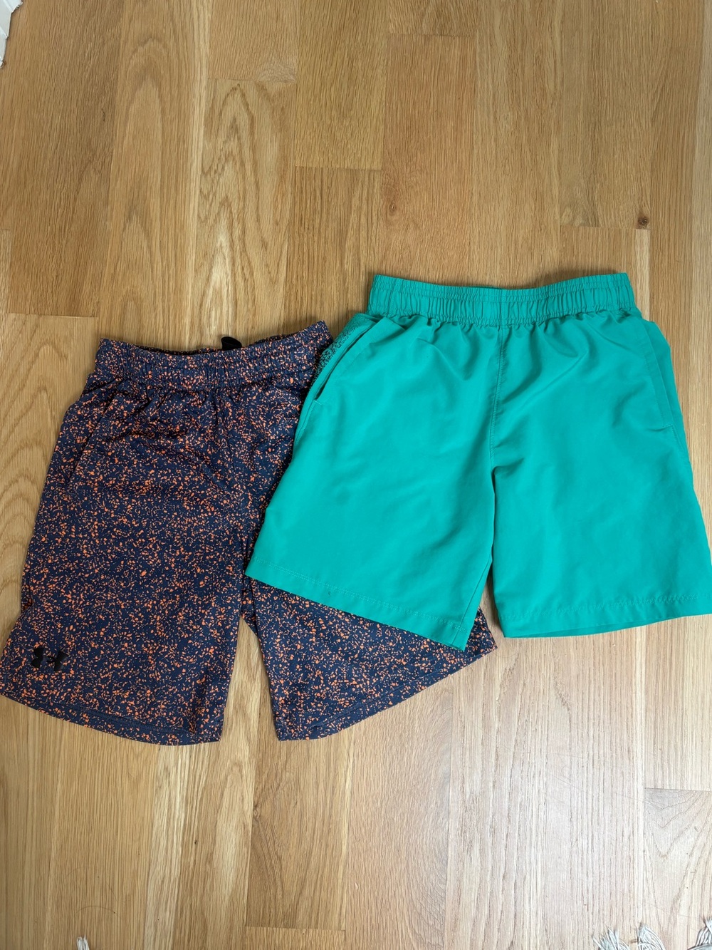 Under Armour Boys' Teal Solid and Navy with Orange Speckle Shorts